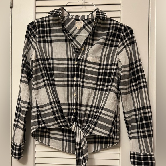J. Crew Plaid Cropped Button Down Shirt Women’s Size XS/S - Picture 4 of 8